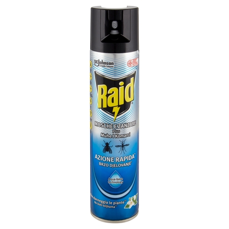 Raid Mosche e Zanzare Spray Aqua Base Insetticida, Antizanzare e Antimosche,  Azione Rapida, 400 ml